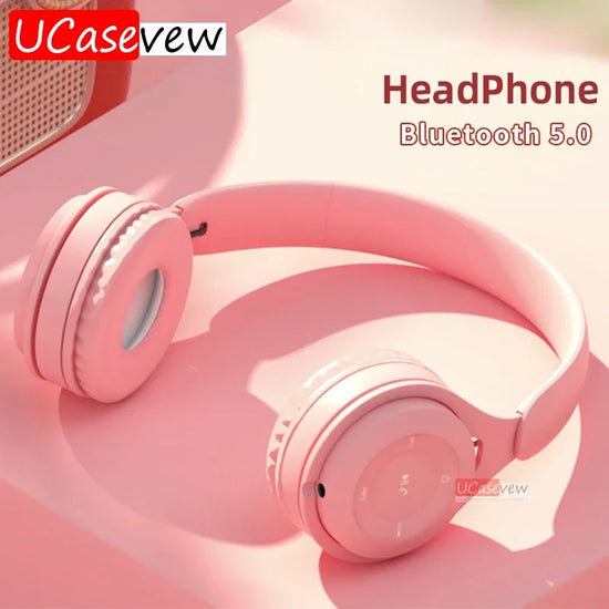 Kulaklıklar Çocuklar Kablosuz Bluetooth Kulaklıklar Stereo Katlanabilir Kasklar Müzik Oyun Kulaklıkları Android ios için Kulak Üstü Kulaklıklar