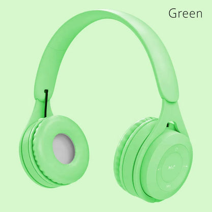 Macaron Kulaklıklar Çocuklar Kablosuz Bluetooth Kulaklık Stereo Kafa Bandı Oyun Kulaklığı Mikrofonlu Oyuncu Kız Hediye Mobil Tablet için