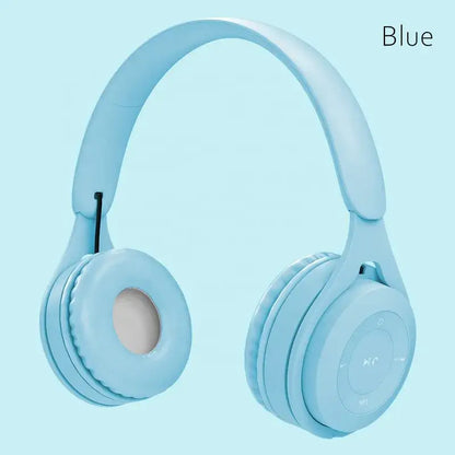Macaron Kulaklıklar Çocuklar Kablosuz Bluetooth Kulaklık Stereo Kafa Bandı Oyun Kulaklığı Mikrofonlu Oyuncu Kız Hediye Mobil Tablet için