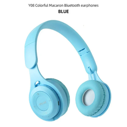 Kulaklıklar Çocuklar Kablosuz Bluetooth Kulaklıklar Stereo Katlanabilir Kasklar Müzik Oyun Kulaklıkları Android ios için Kulak Üstü Kulaklıklar