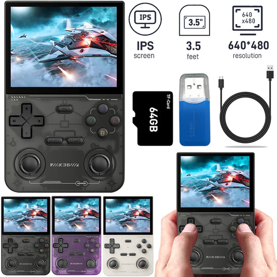 K36 Retro Handheld Video Game Console Linux System 3.5 Inch IPS Screen R35s Pro Portable Pocket Video Player For PSP/MAME/N64