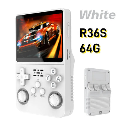 R36S El Tipi Video Oyun Konsolu Retro Açık Kaynak Arkos 2.0 Sistem 3.5 İnç IPS Ekran 64G Cep Video Oynatıcısı 128GB Oyun